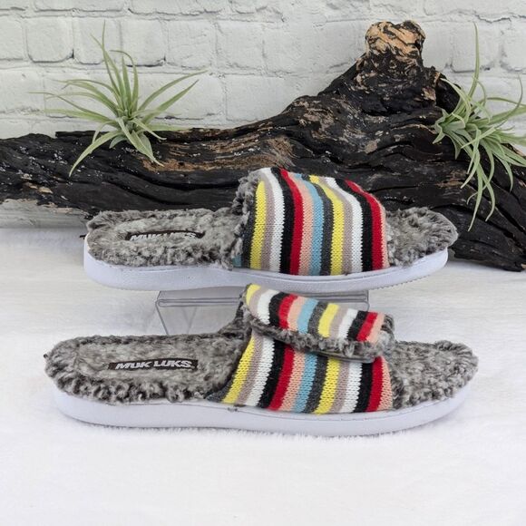Muk Luks Adjustable Slide Slippers - Size Large (9-10) - Picture 3 of 11
